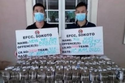 Messrs Meng Wei Kun and Xu Kuai convicted for offering N50 million bribe to officials of the EFCC