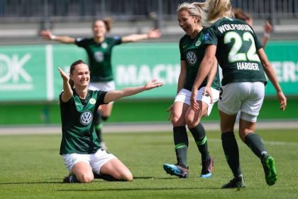 German women team celebrate victory in the Women Bundesliga