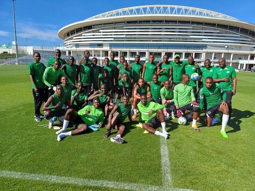 The Eaglets after their training session in Algiers on Tuesday