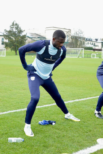 Fit-again Collins back at the training ground.