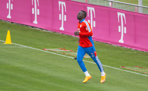 Bayern's Sadio Mane takes part in a training session at the club's Saebener street site. Photo: Sven Hoppe/dpa