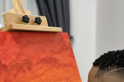 BBNaija reality show participant, Saga, showcases his talents away from television in a collaborative arts exhibition titled, "A Subtle Reflection" at Omenka Galery in Ikoyi, Lagos