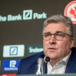 Axel Hellmann, Spokesman of the Board of Eintracht Frankfurt, gives a press conference at the Profi Camp in Frankfurt. Photo: Helmut Fricke/dpa