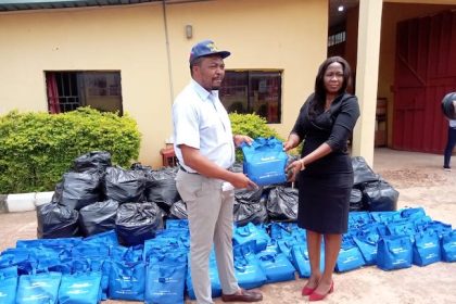 Anambra state Commissioner for Health, Dr Adam Obidike with UNICEF Reproductive Health Coordinator in the state. Dr Obianuju Okoye