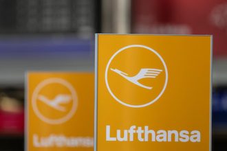 The Lufthansa logo can be seen on a sign in Terminal 1 of the airport. A European Union court has annulled the approval for German state aid granted to Lufthansa worth ·6 billion ($6.6 billion) during the Covid-19 pandemic. Photo: Boris Roessler/dpa