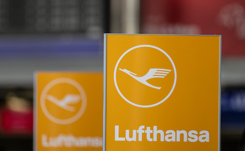 The Lufthansa logo can be seen on a sign in Terminal 1 of the airport. A European Union court has annulled the approval for German state aid granted to Lufthansa worth ·6 billion ($6.6 billion) during the Covid-19 pandemic. Photo: Boris Roessler/dpa