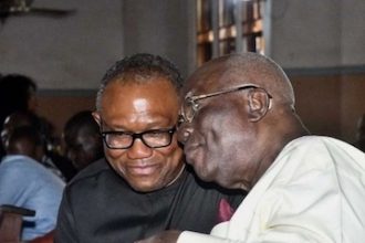 Presidential candidate of Labour Party, Mr. Peter Obi and Leader of the Pan Yoruba social cultural and political organization, Afenifere, Pa Ayo Adebanjo