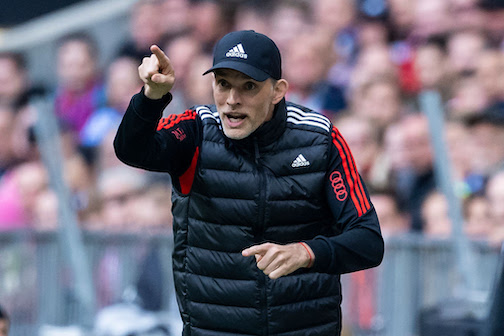 Bayern Munich coach Thomas Tuchel would be happy to celebrate a possible record-extending 11th Bundesliga title for the Bavarians from his couch depending on the weekend results. Photo: Tom Weller/dpa