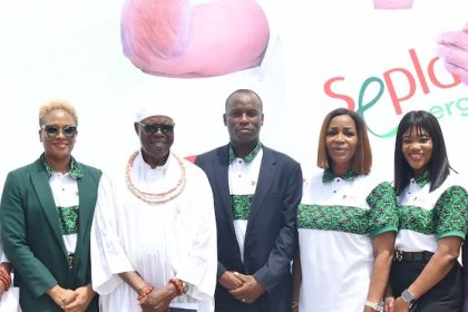 L-R: Chioma Afe, Director External affairs and Sustainability, Seplat Energy Plc; Chief Stanley Obamwonyi, the Esere of Benin Kingdom representing the Oba of Benin, Oba Ewuare II; Effiong Okon, Director New Energy, Seplat Energy; Dr. Chioma Nwachuku, Director External Affairs and Sustainability (outgoing); Ajakaye Emily Ladi, Deputy Manager Community Relations, NNPC E&P Limited, at the launch of the Seplat JV ‘Eye Can See’ programme at the Oba’s Palace in Benin City, Edo State … recently