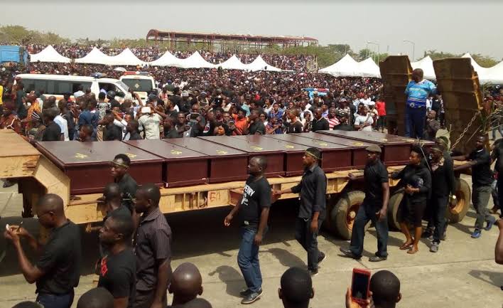 Peter Obi condemns killings of over 120 Nigerians in renewed violence Some of the dozens killed by gunmen in their caskets ready for burial