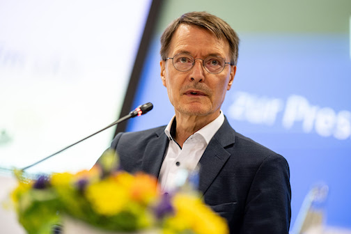 Karl Lauterbach, Germany's Health Minister, speaks at a press conference. German health authorities are moving to create a 'heat protection plan' for the population as climate change drives up global temperatures. Photo: Fabian Sommer/dpa