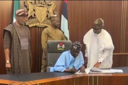 President Bola Ahmed Tinubu signs the Access to Higher Education bill giving students access to loan through the Nigeria Education Bank