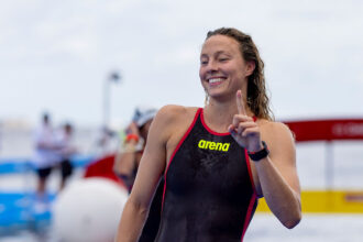 Leonie Beck won the gold medal in open water swimming at the World Championships. Photo: Jo Kleindl/DSV/dpa