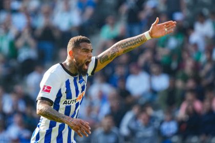 Hertha's Kevin Prince Boateng in action during the German Bundesliga soccer match between Hertha BSC and Werder Bremen at Olympiastadion. Photo: Soeren Stache/dpa