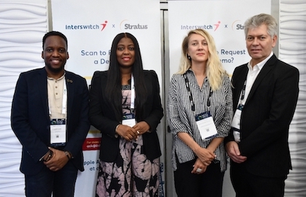 L-R: Adedayo Adelegan, Growth Marketing Manager (Enterprise), Interswitch; Robinta Aluyi, Group Head, Sales & Accounts Management- Digital Infrastructure & Managed Services (Interswitch Systegra); Silvia Boblea, Marketing Executive, Stratus Technologies; and Pieter Van Der Merwe, Regional Manager, Sales and Business Development (Africa and Middle East) Stratus Technologies, at the recently concluded Nigerian Oil & Gas (NOG) Energy Week in Abuja.