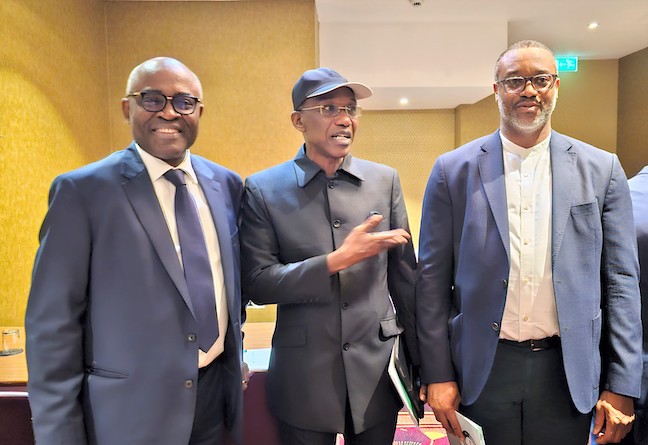 L-R: Hon. Justice A.O. Faji of the Federal High Court; Managing Director/CEO Asset Management Corporation of Nigeria (AMCON), Mr Ahmed Lawan Kuru, OFR; and Dr Eberechukwu Uneze, an Executive Director at AMCON during the training
