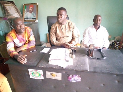 L-R: Coordinator Keke riders innocent Obagha , chairman of JTFA Moses Ohanebo and member , Ifeanyi Ogbonna at the meeting on Thursday