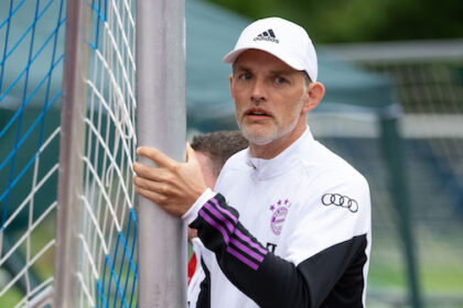 Bayern coach Thomas Tuchel leads a training session for the team during their summer camp. Photo: Sven Hoppe/dpa