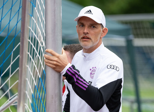 Bayern coach Thomas Tuchel leads a training session for the team during their summer camp. Photo: Sven Hoppe/dpa