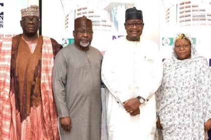 L-R: Director, Public Affairs, Nigerian Communications Commission (NCC), Reuben Muoka; Chairman, Nigerian Union of Journalists, Kano Chapter, Aminu Garko; Executive Commissioner, Technical Services, NCC, Ubale Maska;Executive Vice Chairman/Chief Executive Officer, NCC, Prof. Umar Danbatta; Head, Women and Children Department, Nasara Radio, Aisha Abdulmalik and Head of Station, Rahma Radio/TV Abuja, Nafiu Yahaya, during an interactive session with media stakeholders in Kano