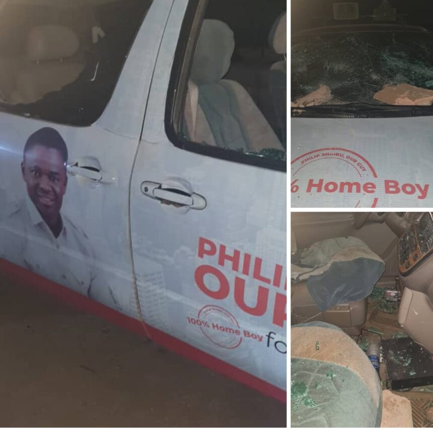 Sponsored hoodlums attack Philip Shaibu's campaign vehicle in Edo State