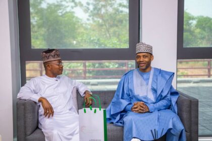 Governor Usman Ododo, Left being received by the MD/CEO of FGN Power, Mr. Kenny Anuku, during the governor's visit to the company in Abuja on Friday