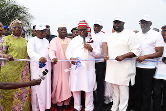 President Bola Ahmed Tinubu has applauded the Niger Delta Development Commission, NDDC, as he inaugurated the N10 billion Iko-Atabrikang-Opolom-IwuoAchang Road project, which includes the 600-meter Ibeno Bridge, in Ibeno Local Government Area of Akwa Ibom State.