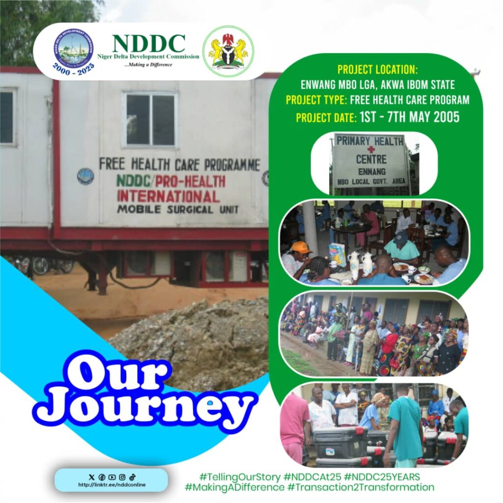 In our 25 year journey, NDDC, Pro-Health International partnered for free medical outreach in MBO LG, Akwa Ibom
