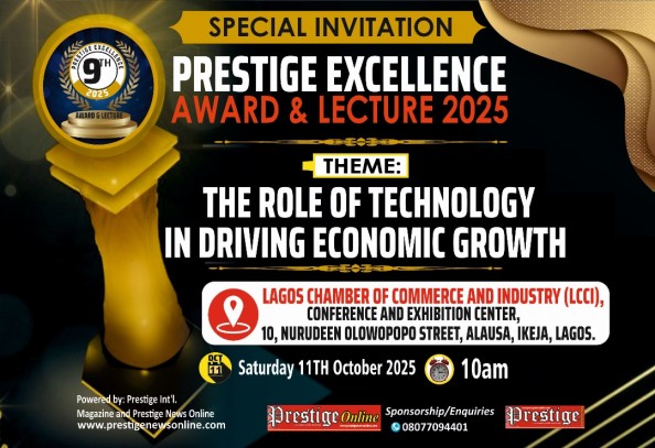 Prestige Excellence Award and Lecture 2025 holds Saturday October 11 in Lagos