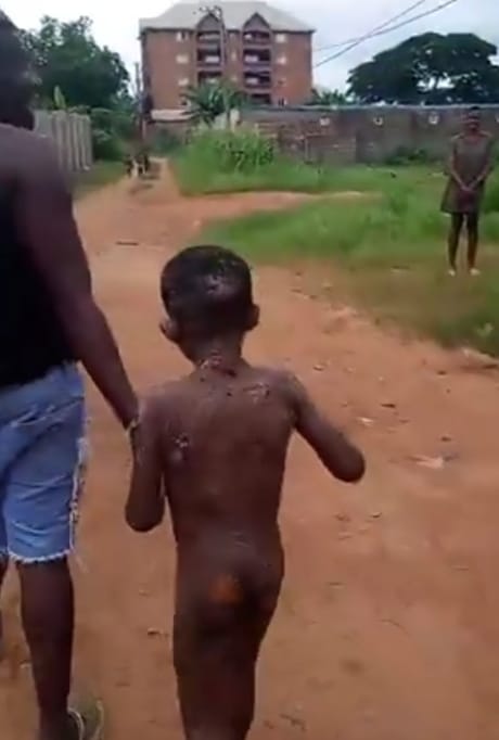 HOUSE OF HORRORS: British-Named ‘Oga Chelsea’ and Wife Arrested After Cops Find Starving Boy, 9, Tied Up and Dumped in Obosi Bush HOUSE OF HORRORS: British-Named 'Oga Chelsea' and Wife Arrested After Cops Find Starving Boy, 9, Tied Up and Dumped in Obosi Bush