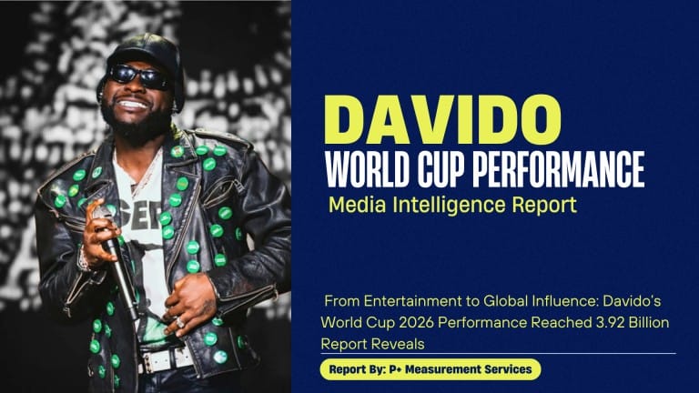 Davido’s World Cup 2026 Performance Reached 3.92 Billion People In 156 Countries, New Media Intelligence Report Reveals From Entertainment to Global Influence: Davido’s World Cup 2026 Performance Reached 3.92 Billion People Across 156 Countries, New Media Intelligence Report Reveals