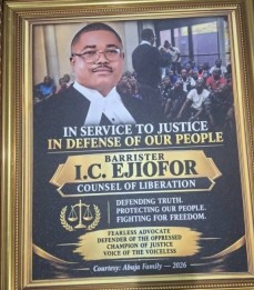 Ejiofor Receives Award for IPOB Legal Service, Pledges Renewed Fight for Justice