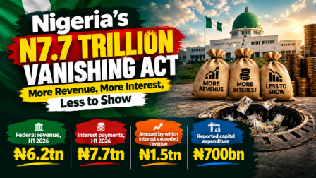 Nigeria’s N7.7 Trillion Vanishing Act: More Revenue, More Interest, Less to Show Nigeria's vanishing Act, more money, no work